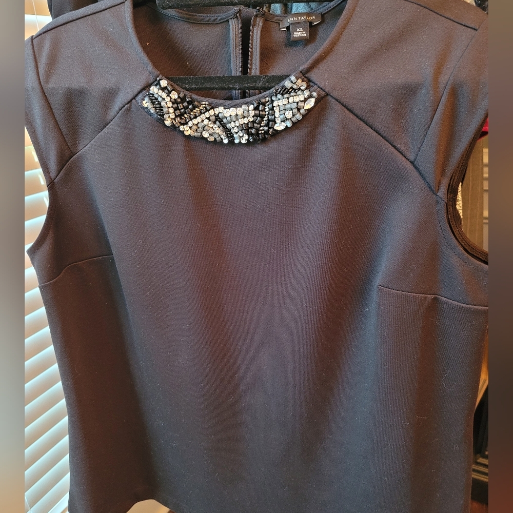 Ann Taylor Beaded Sleeveless Top Sz XL